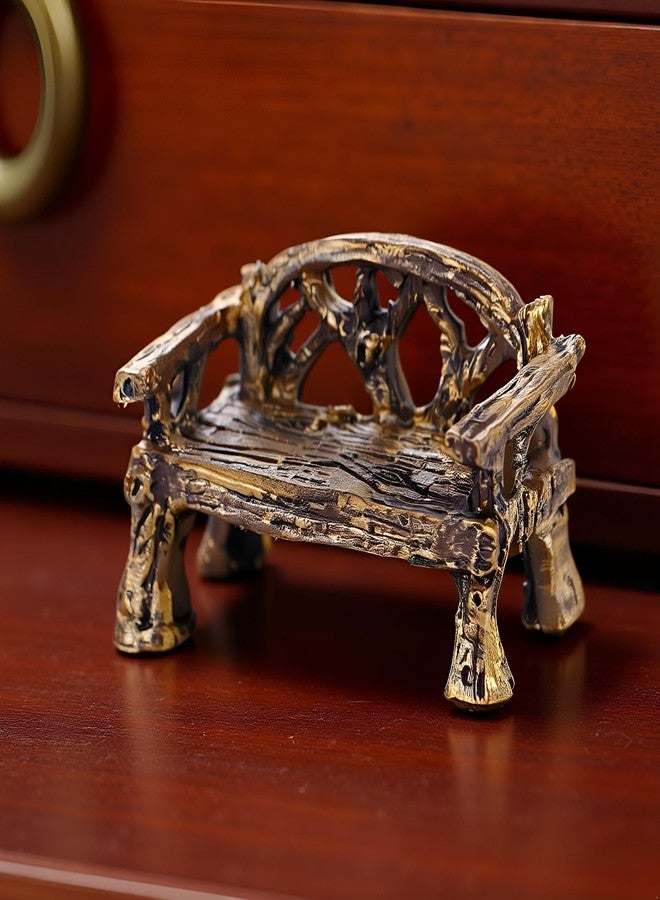 Tnyvm Brown Fairy Garden Furniture Ornaments Miniature Resin Chair Bench Doll House Decor Home Garden Miniatures Resin Micro Landscape Decoration Bench Furniture, Decorations - Image 5